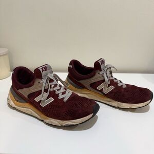 New Balance Men's Burgundy and Beige Sneakers
